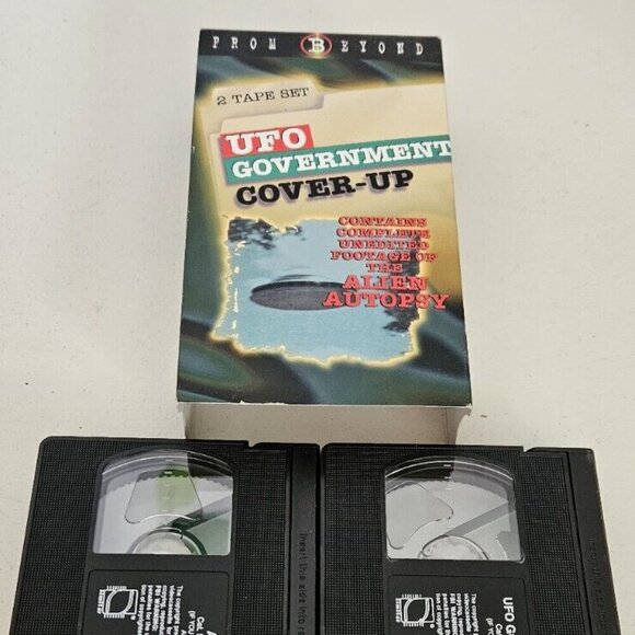 UFO GOVERNMENT COVER UP FROM BEYOND WITH UNEDITED FOOTAGE VHS 2 TAPE SET x files - Picture 1 of 4